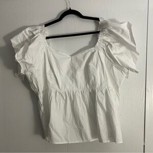 Old Navy White Ruffled Women's Top